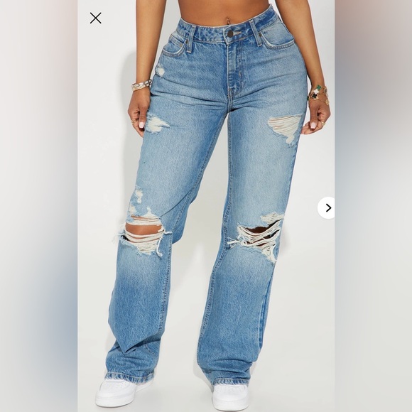 Fashion Nova Denim - Light Blue Distressed Women’s Jeans